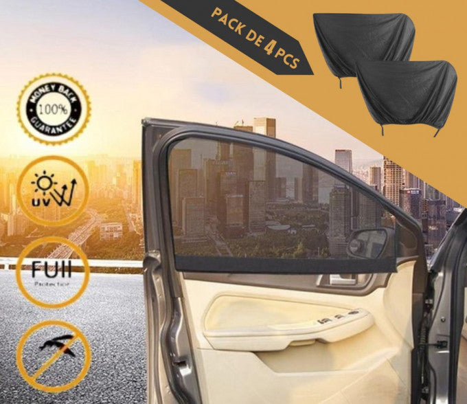 Pack Protection Fenêtre Auto 4 en 1  🚗 - Anti-Soleil 🌞 & Anti-Moustiques 🦟